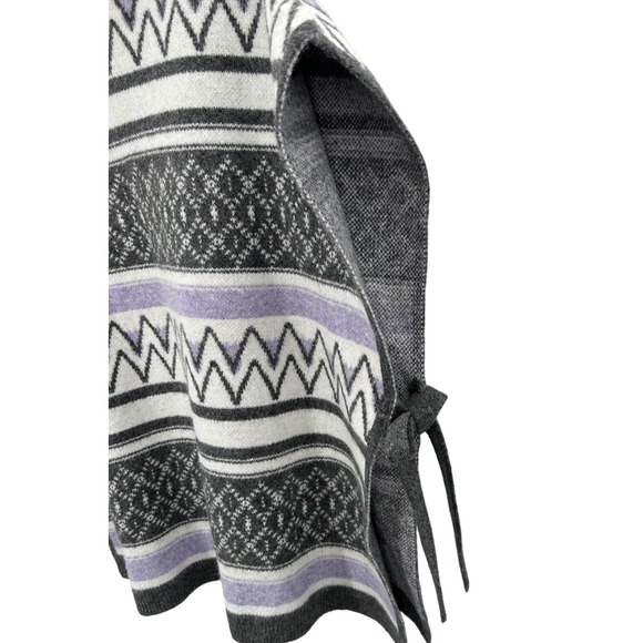 Aerie Womens Fair Isle Oversized Turtleneck Poncho Sweater Pullover Medium - Picture 4 of 9